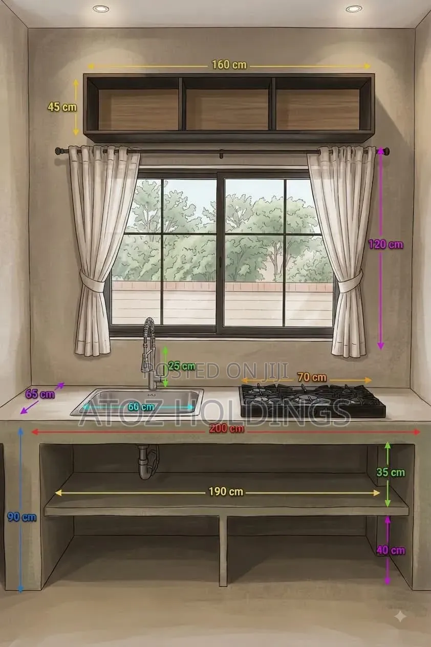 Lower Kitchen Cabinets From 700,000/- Per Running Meter in Any Colour