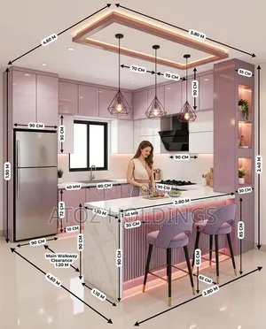 Special Measured Kitchen Cabinets 1,050,000/- Per Running Meter