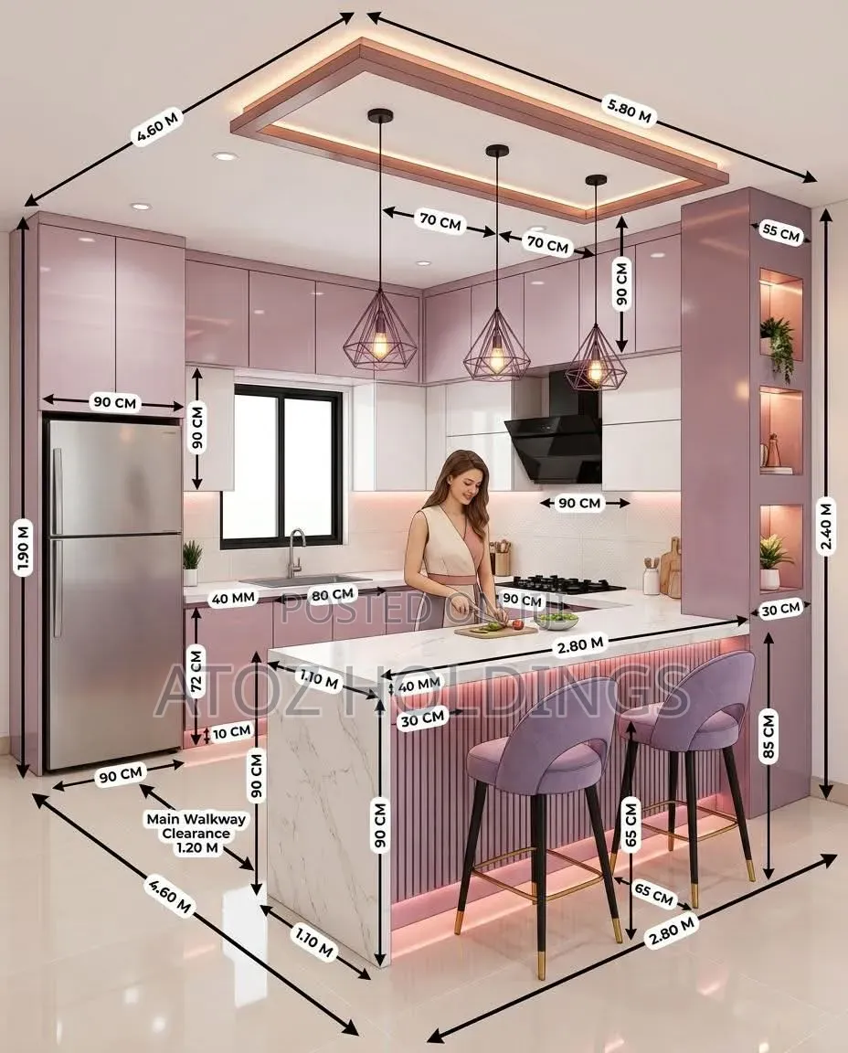 Special Measured Kitchen Cabinets 1,050,000/- Per Running Meter