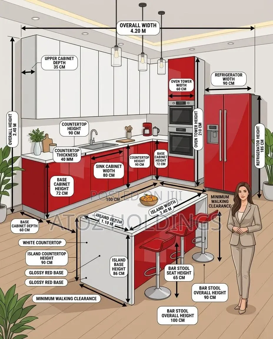 Special Measured Kitchen Cabinets 1,050,000/- Per Running Meter