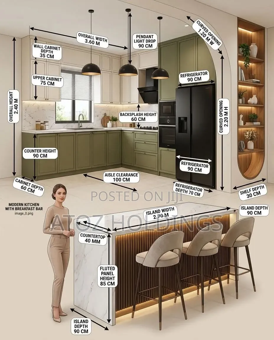 Special Measured Kitchen Cabinets 1,050,000/- Per Running Meter