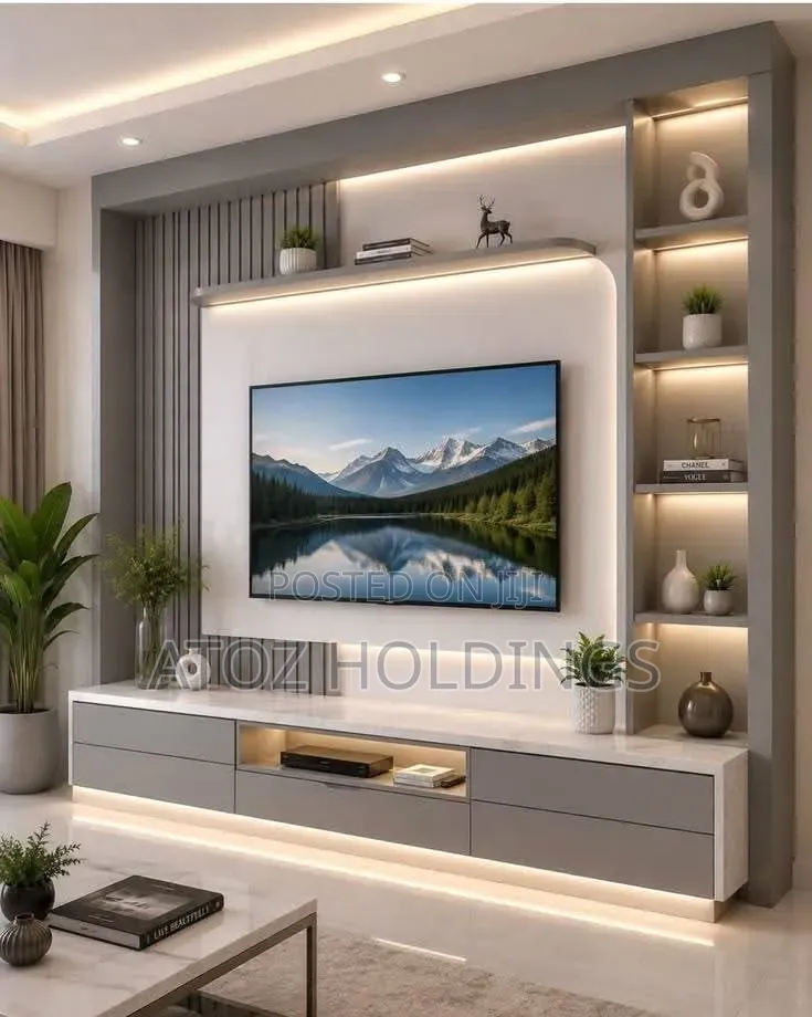 Wall Unit TV Stands Square Shape Design Any Colour From 2,000,000/-