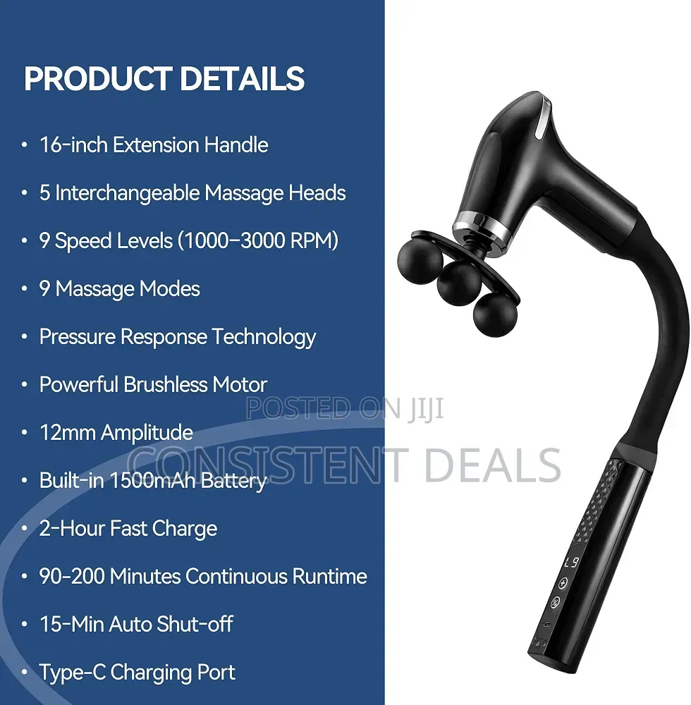 Massage Gun With Upgraded Extension Handle