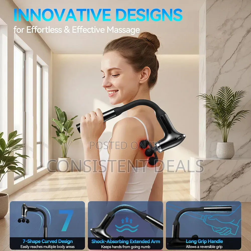 Massage Gun With Upgraded Extension Handle