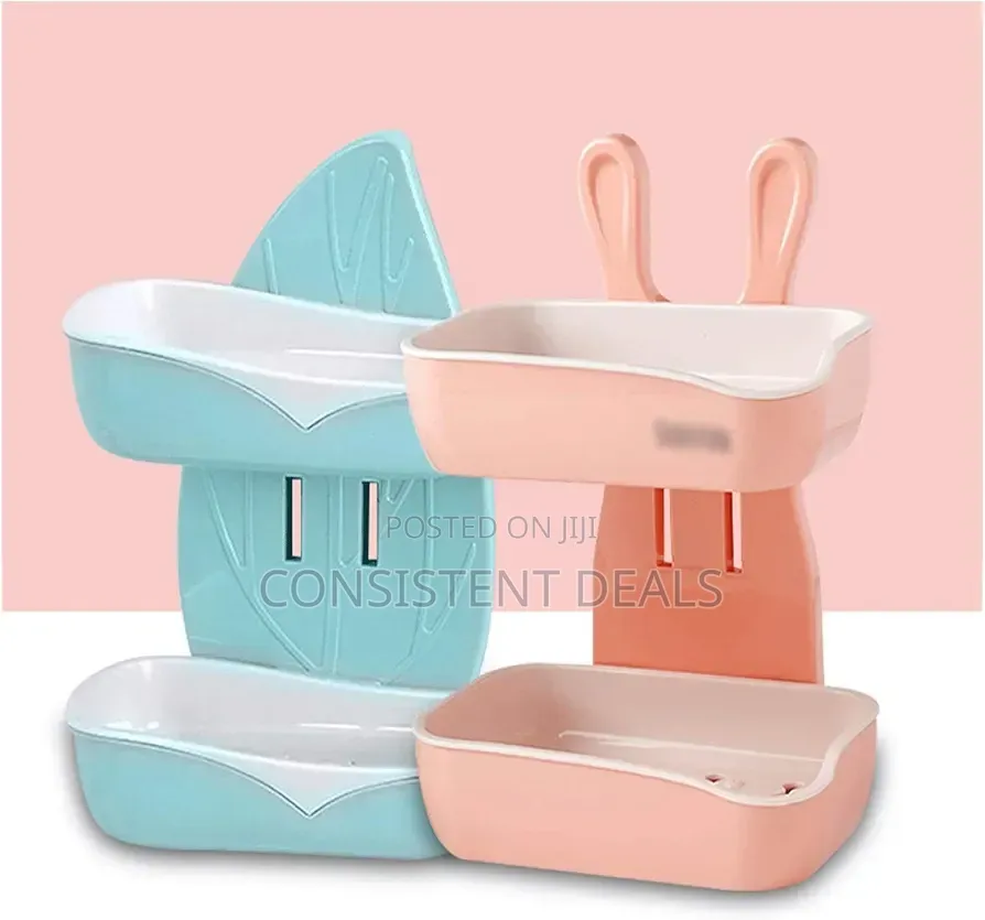 Soap Bar Holder 2-Pack Double-Layer Wall-Mounted Soap Dish