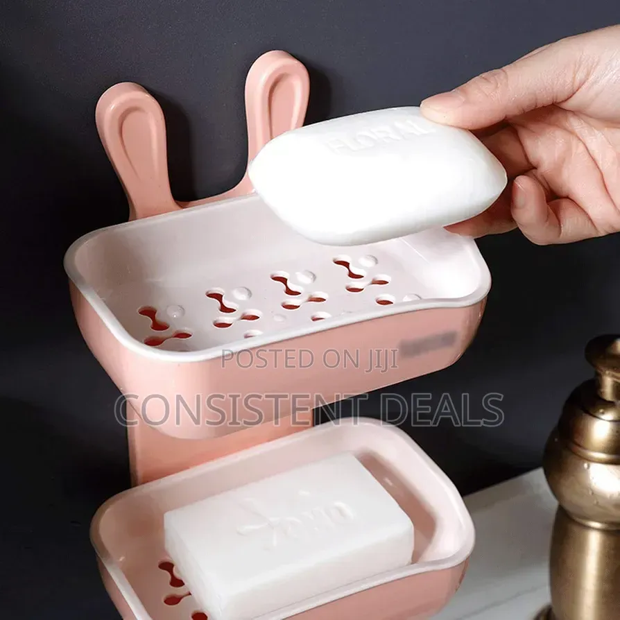 Soap Bar Holder 2-Pack Double-Layer Wall-Mounted Soap Dish