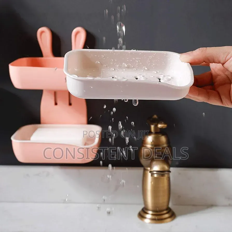 Soap Bar Holder 2-Pack Double-Layer Wall-Mounted Soap Dish