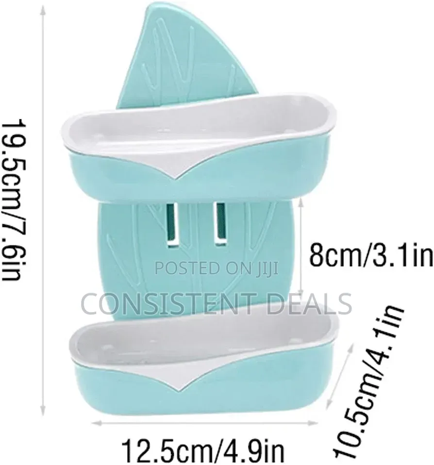 Soap Bar Holder 2-Pack Double-Layer Wall-Mounted Soap Dish