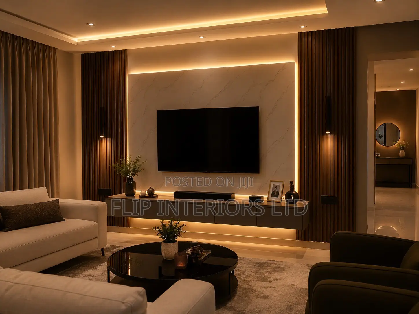Warm Ambient Lighting Design Installation