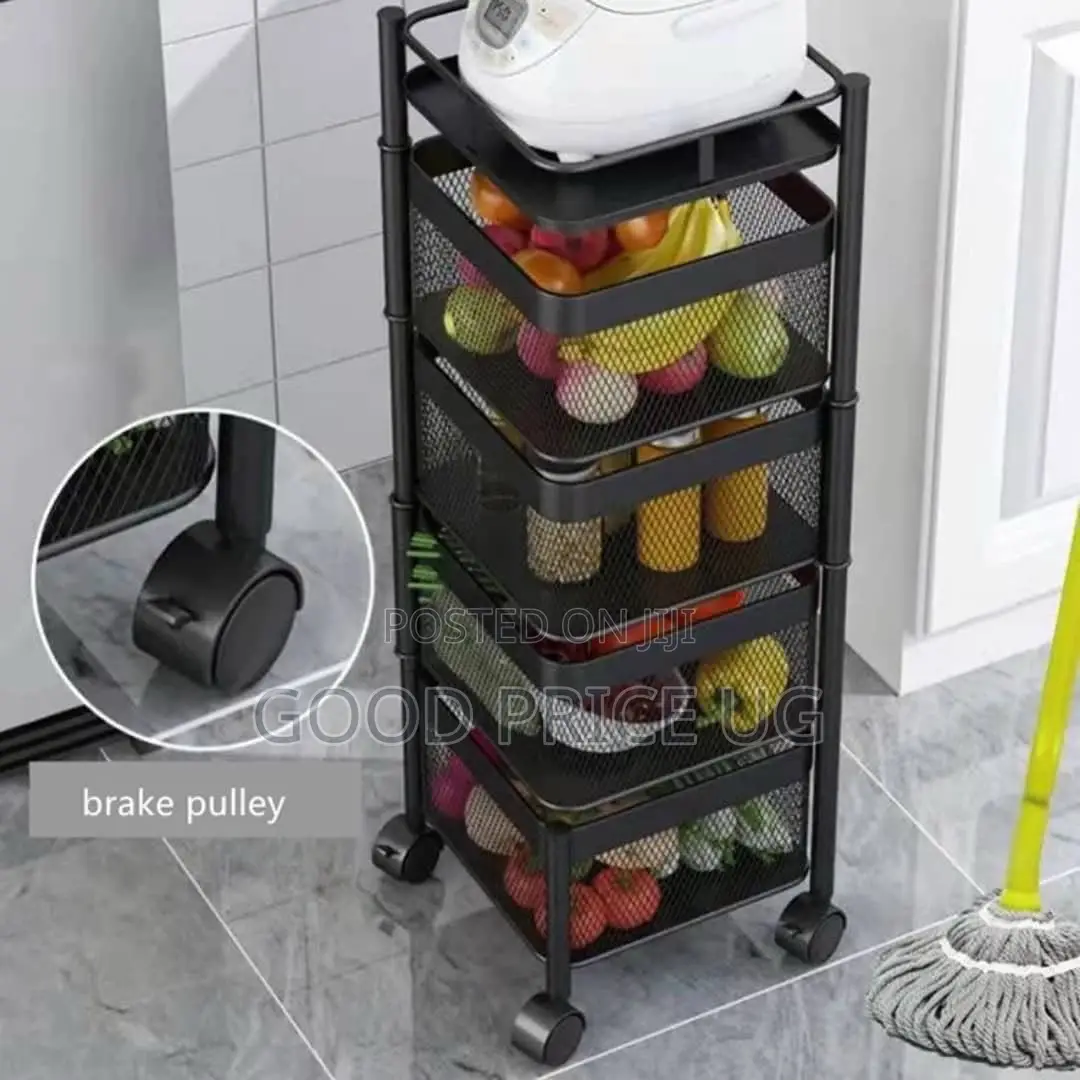 4-Tier Rotating Kitchen Storage Trolley Car