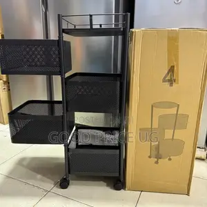 4-Tier Rotating Kitchen Storage Trolley Car