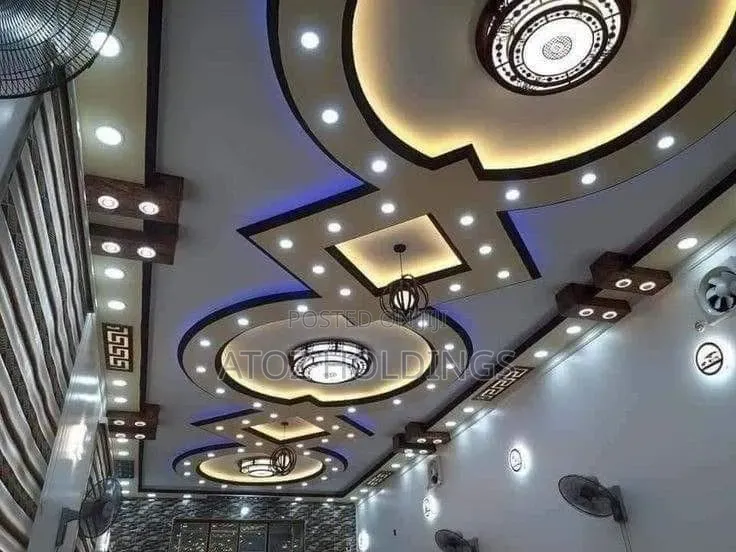 Rustic Gypsum Ceiling Design Customization Services