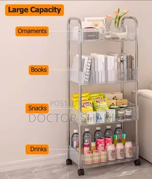 4-Tier Clear Acrylic Rolling Utility