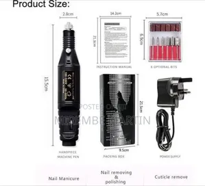 Portable USB Electric Nail Drill Kit for Manicure Pedicure -