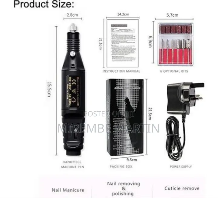 Portable USB Electric Nail Drill Kit for Manicure Pedicure -