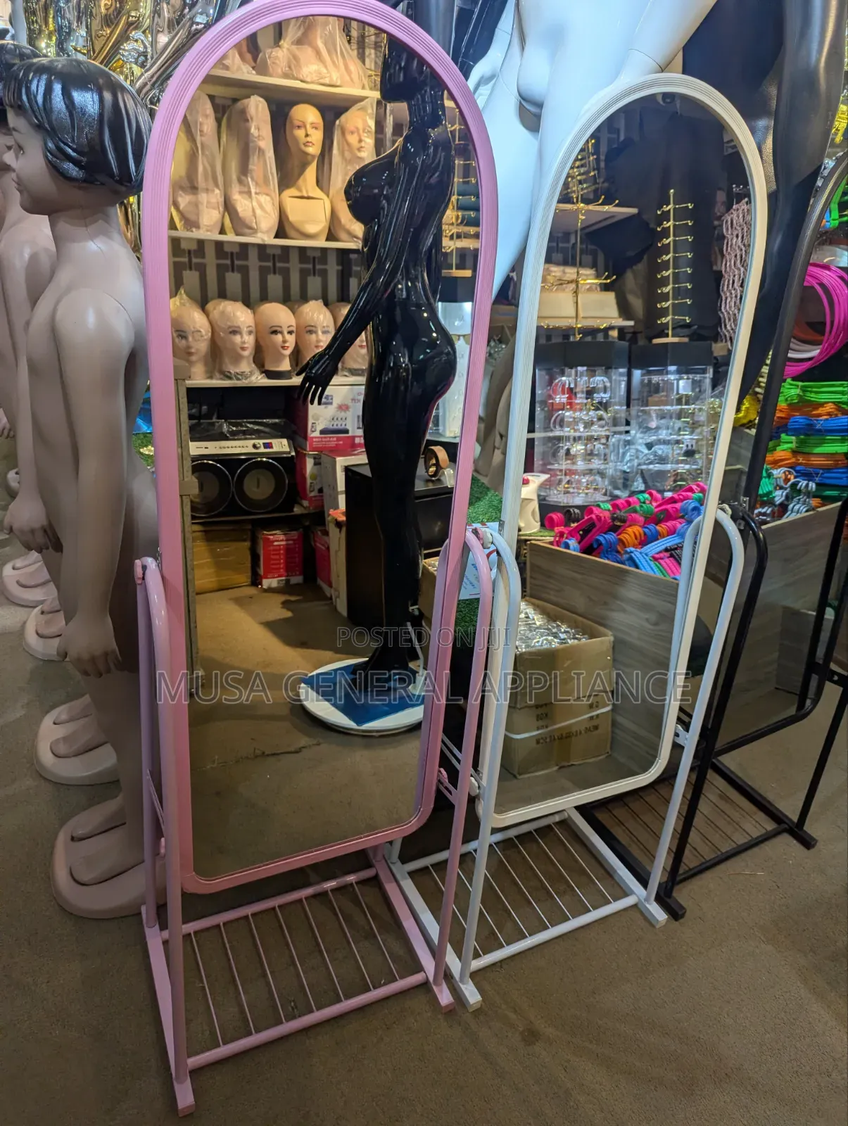 Full-Length Standing Dressing Mirrors With a Metallic Frame