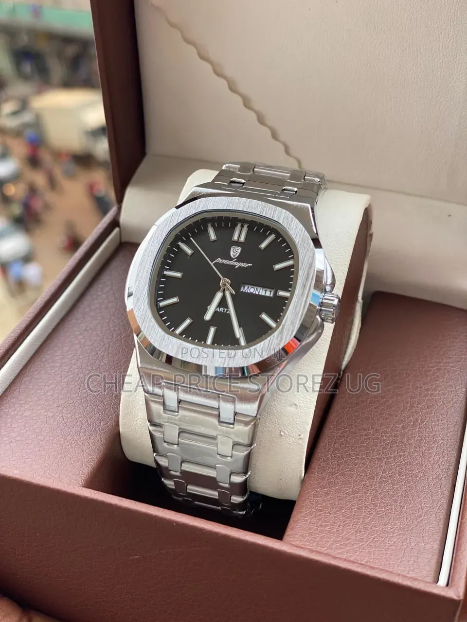 Luminous Date Week Men Watch Stainless Steel Quartz Business Watches