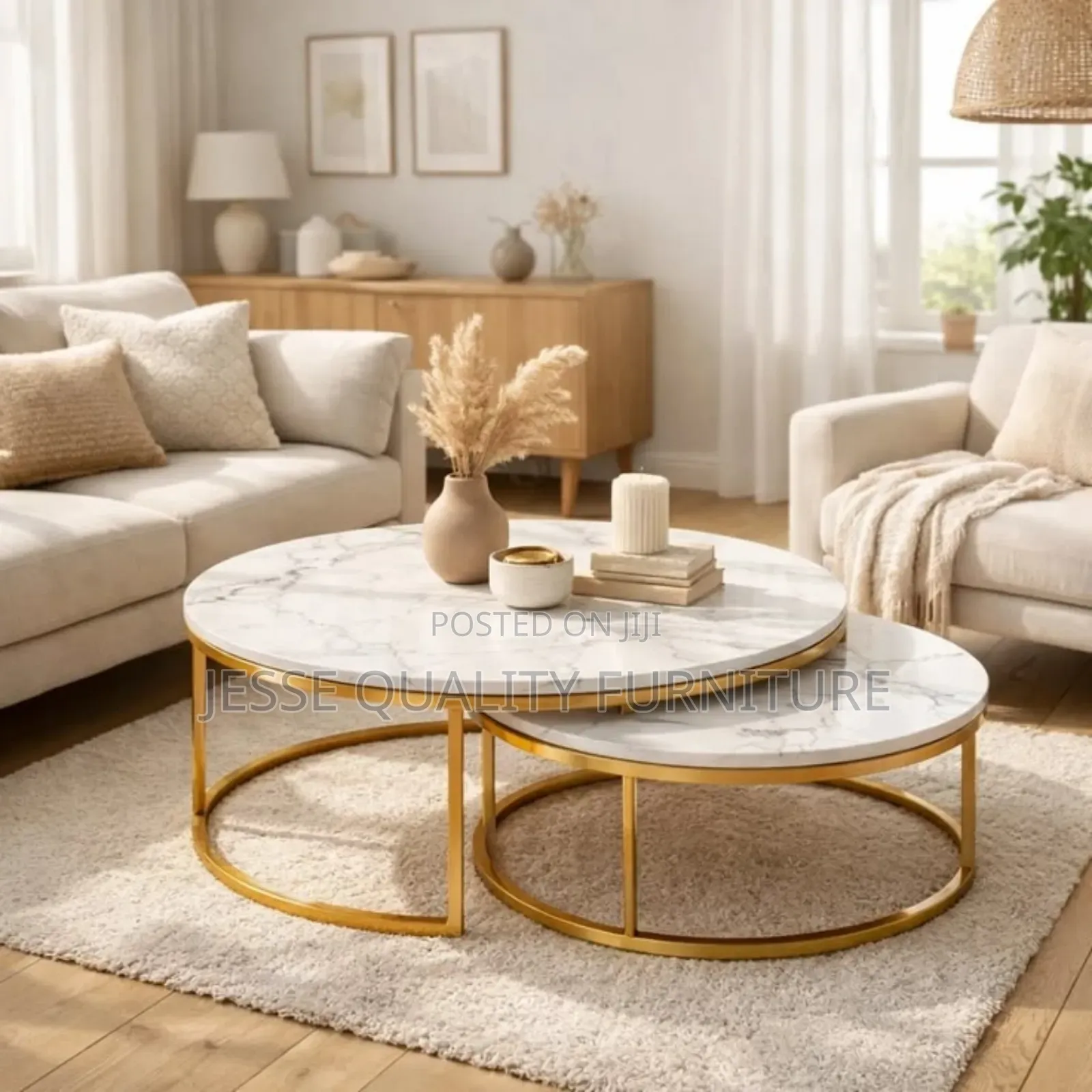 Lavish Gold Mable Plated Center Table