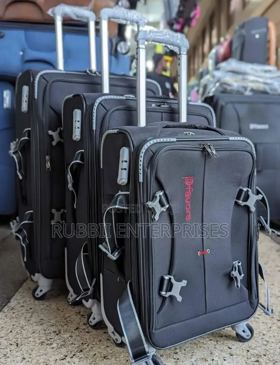 Dfavors Fabric Trolley Suitcase 3pc