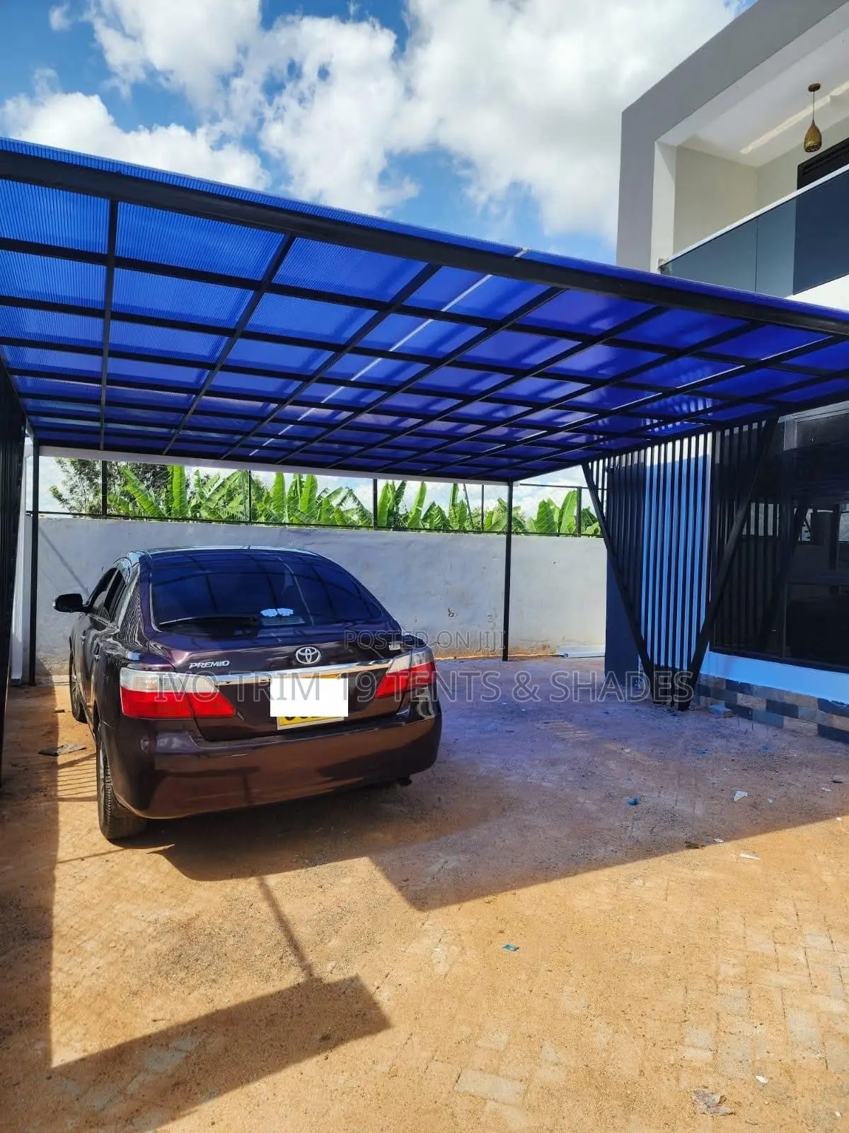 Blue Polycarbonate Carport