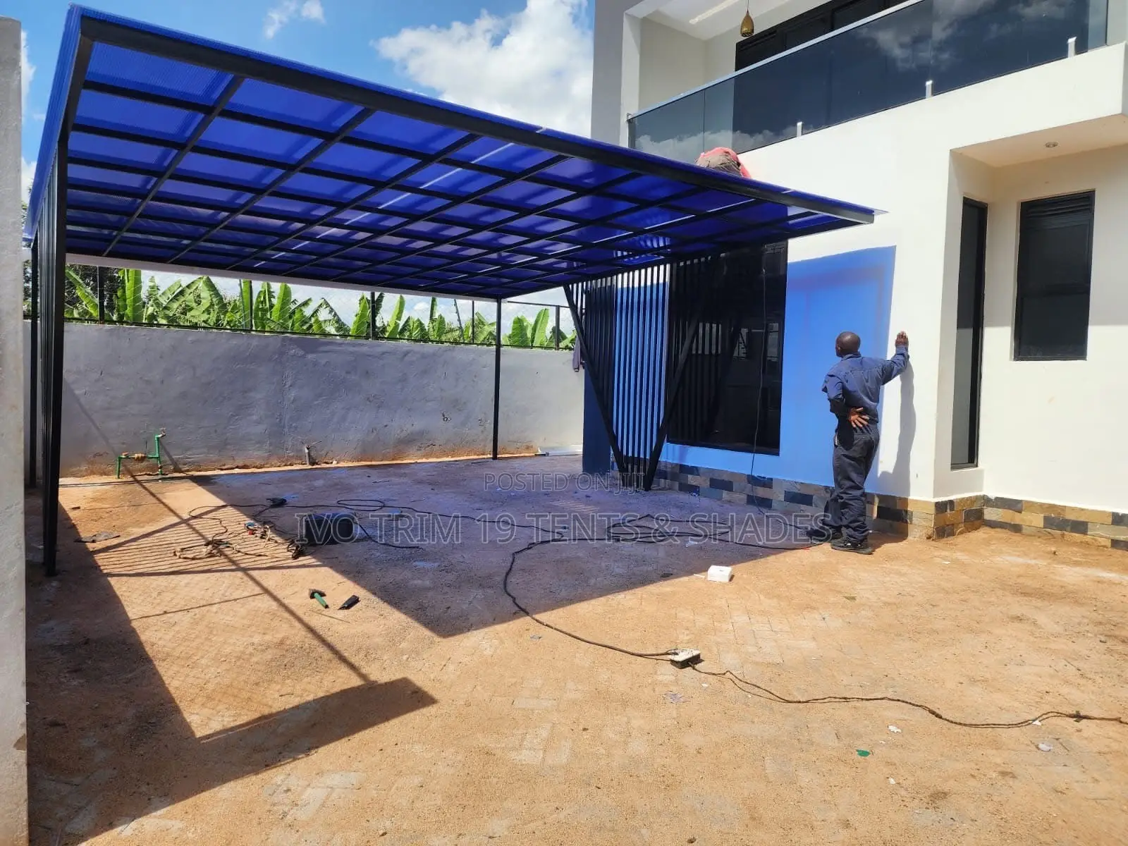 Blue Translucent Polycarbonate Shade
