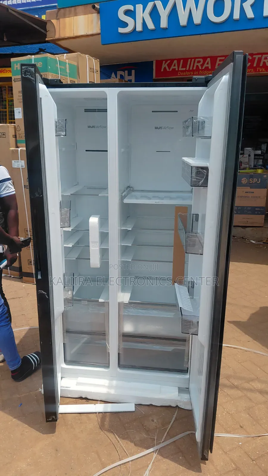 Glass Door Fridge Black Colour