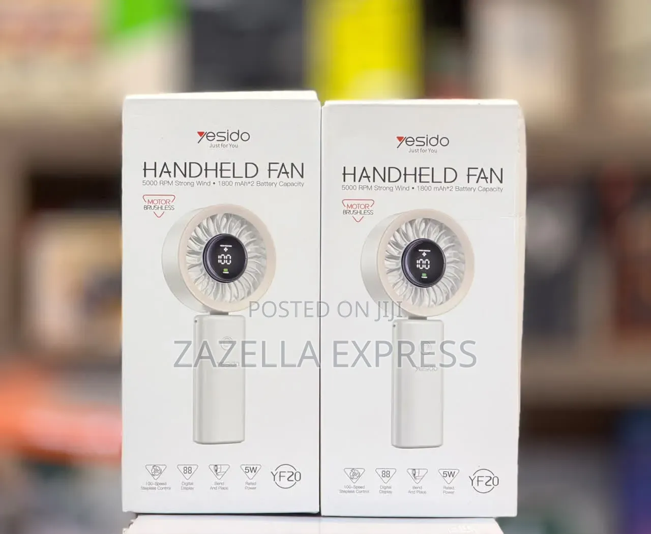 Yesido Handheld Fan YF20 3600mah LED Display, 5000rpm Brushless
