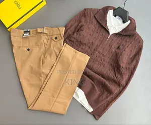Old-Money Style Outfit Set Cable-Knit Quarter-Zip White Shirt