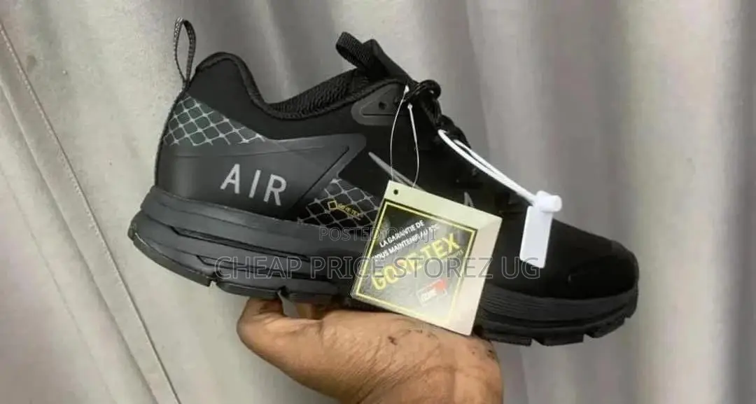 An All-Black Nike Air Sneaker Equipped With Waterproof Gore-