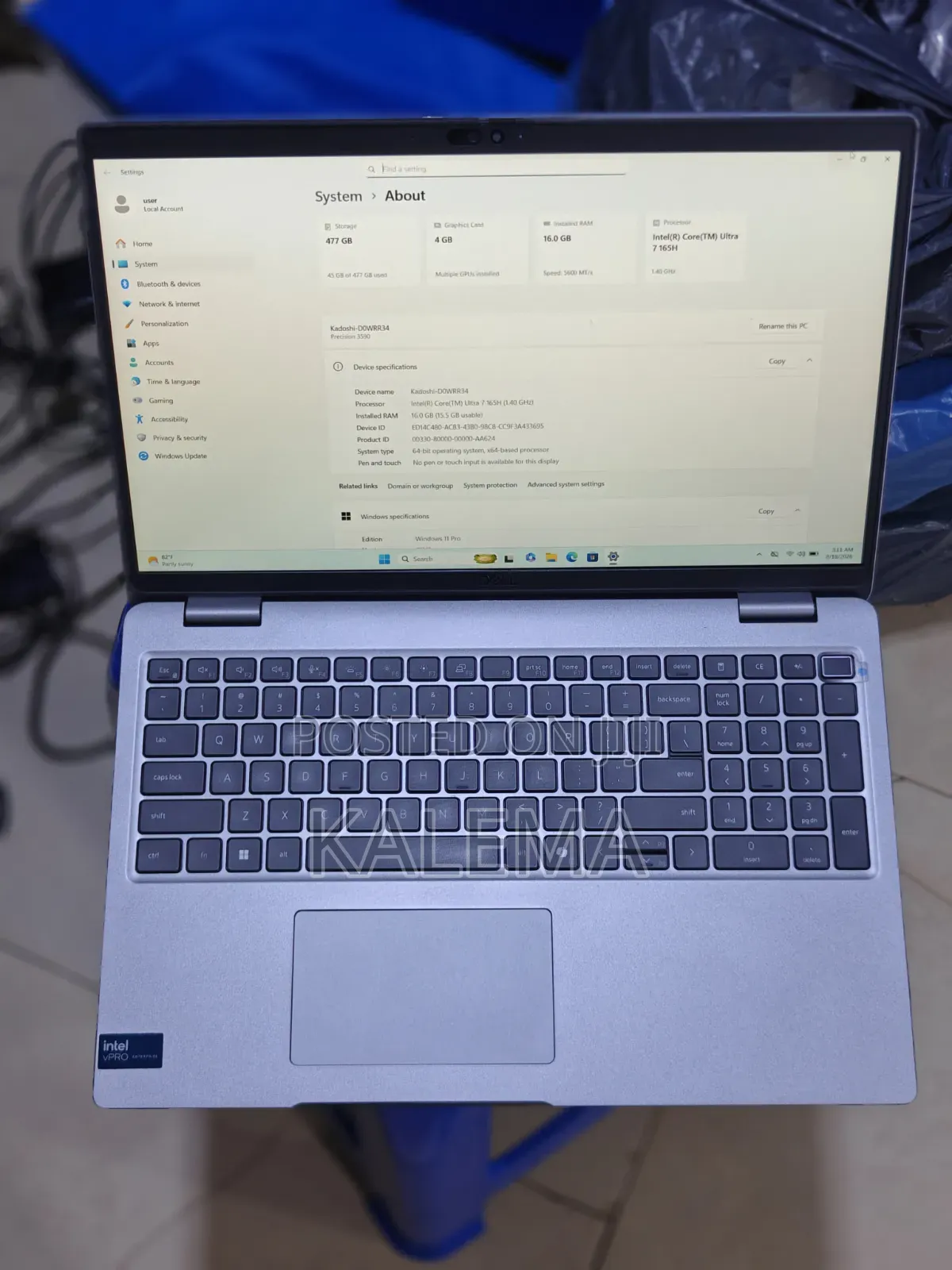Laptop Dell Precision 3590 16GB Intel Core Ultra 7 SSD 512GB