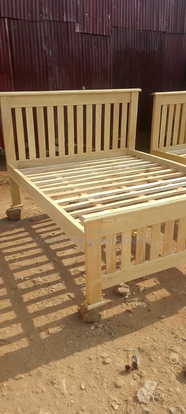 Wooden Varnished Bed  5 by 6