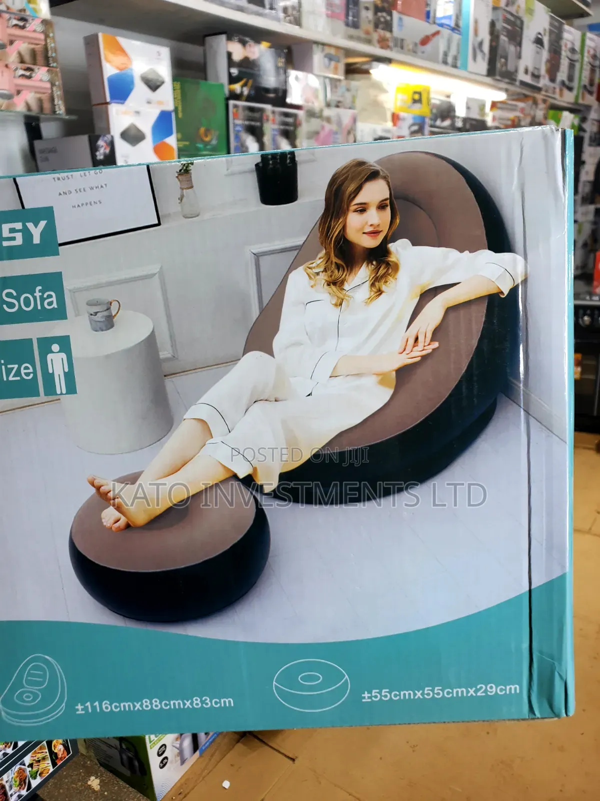 2pc Inflatable Air Sofa/Inflatable Lounge Chair -Multicolor