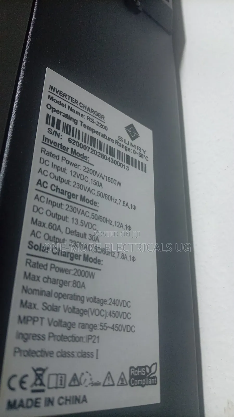 Smart Hybrid Inverter Type 2200kva/12volts