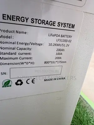 10.2kWh Lithium LiFePO4 Battery 51.2V 200Ah | Model LF51200-02