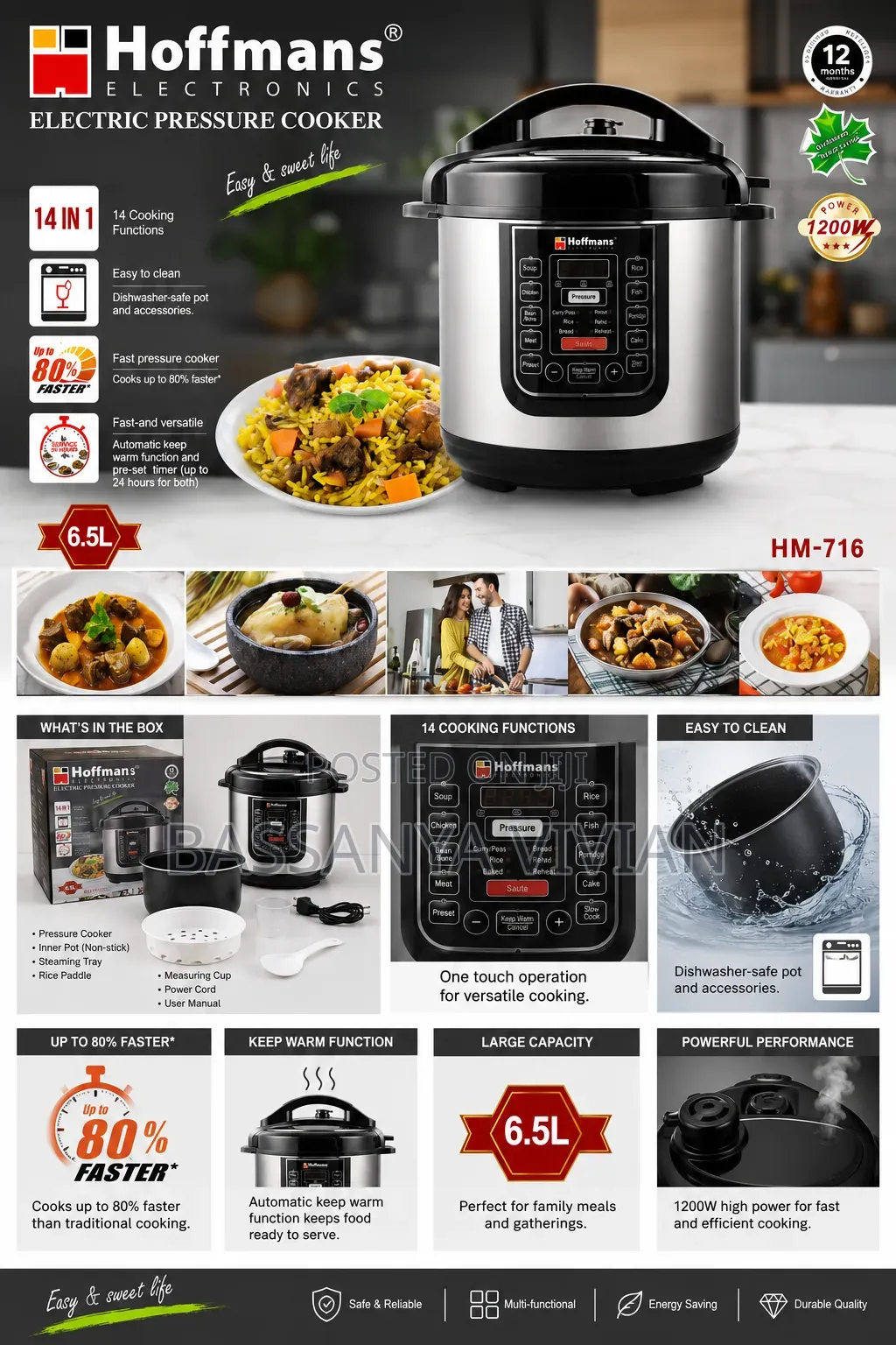 Pressure Cooker Hoffman 6.5L