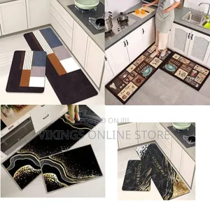 Modern Liquid Marble Abstract Kitchen Mat Set