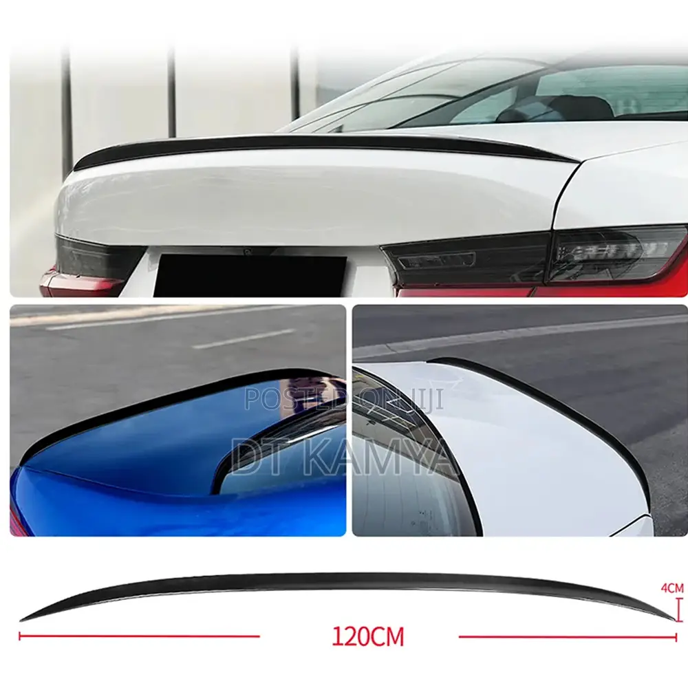 Black Soft Rear Boot Spoiler Universal Rubber Sticker Spoiler