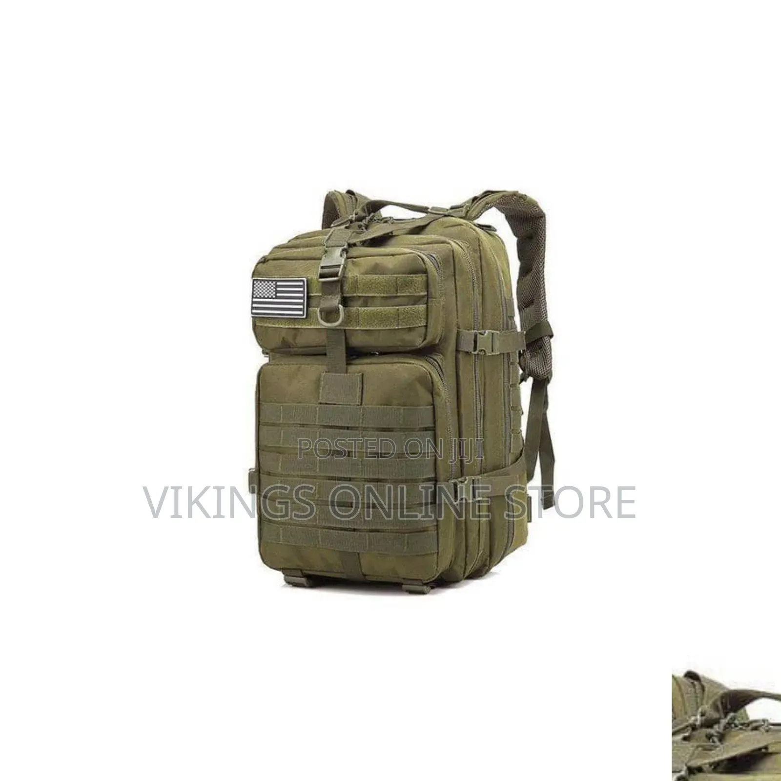 Olive Green Tactical Military Assault Backpack Features a Rugged MOLLE