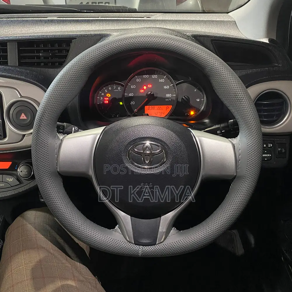 Stitch Steering Covers Plain Black Durable Good Leather Universal