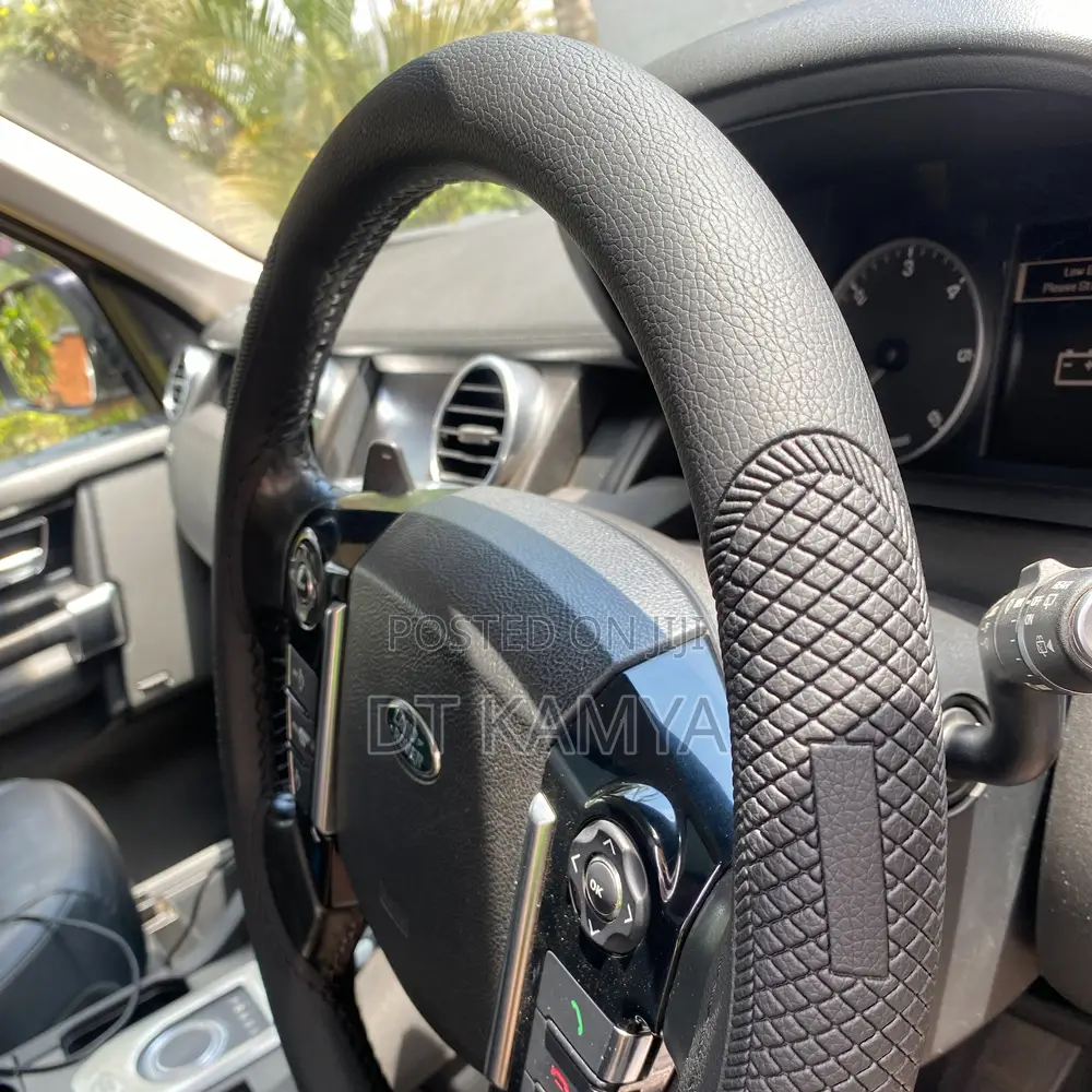 Stitch Steering Covers Plain Black Durable Good Leather Universal