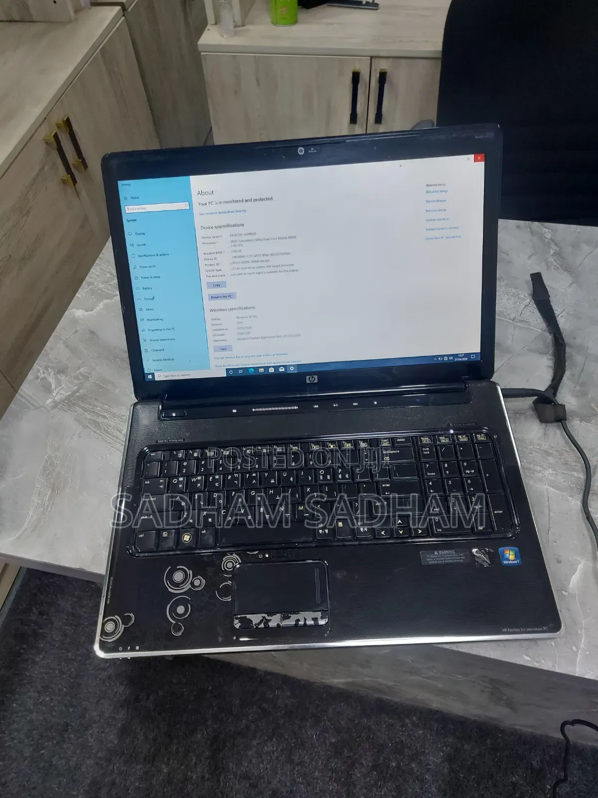 Laptop HP Pavilion Dv7 2GB AMD HDD 250GB