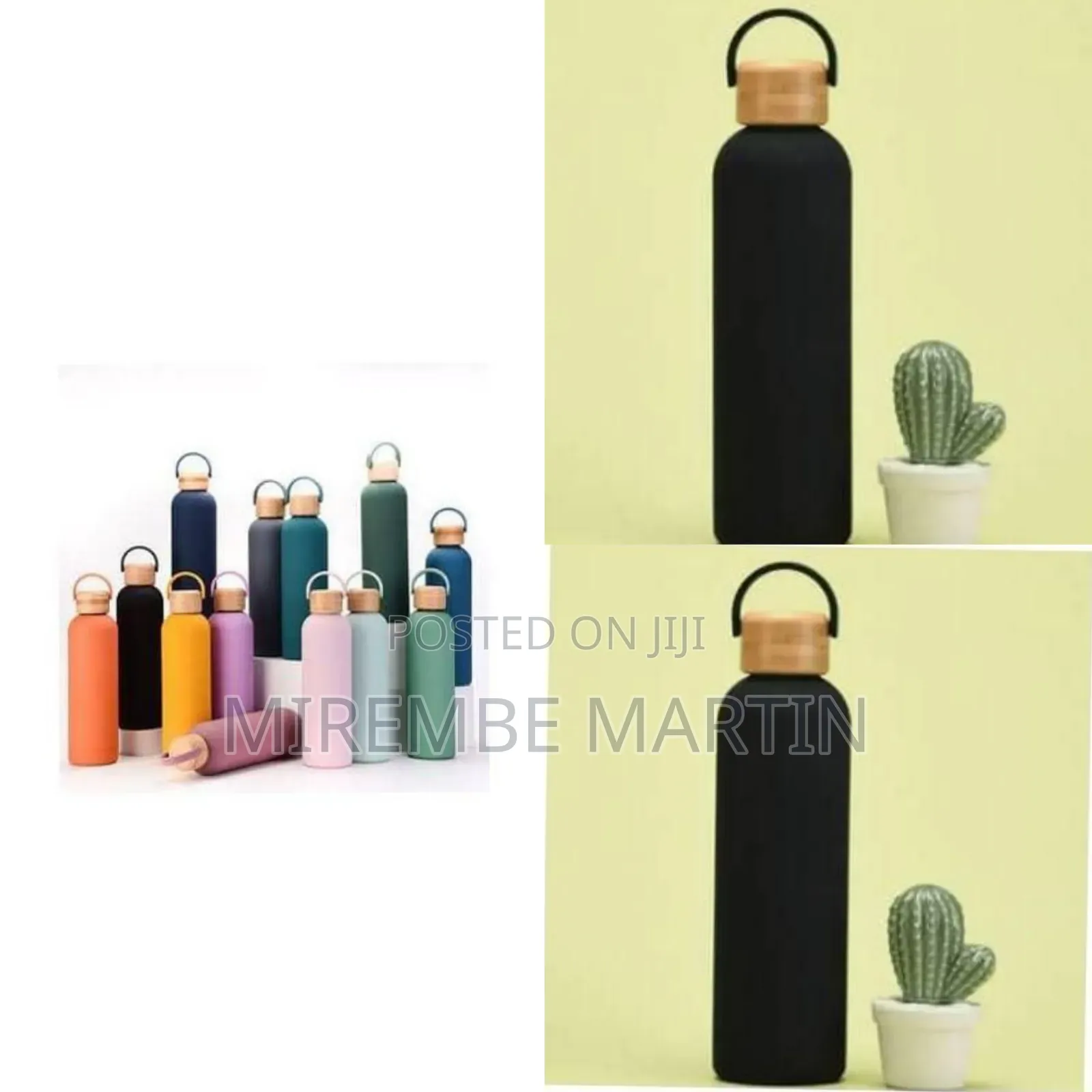 Insulated Stainless Steel Water Bottle With a Bamboo Lid