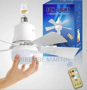 Compact Ceiling Fan With Integrated LED Light