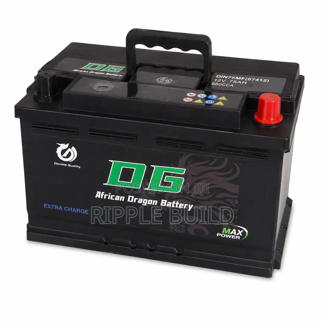 Din75 (Mf57412) Maintenance Free Car Battery 12v 75ah 680cca
