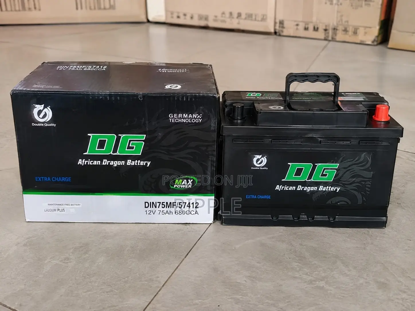 75ah Dg African Dragon Din75 Mf57412 680cca Mf Car Battery 12v