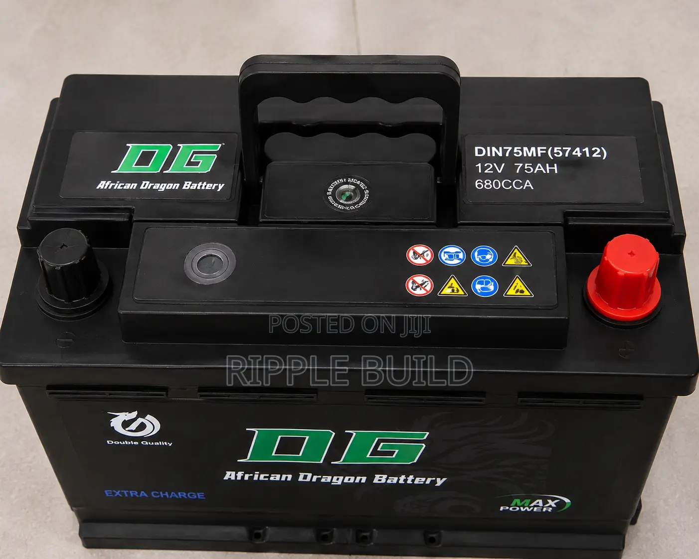 Din75 (Mf57412) Maintenance Free Car Battery 12v 75ah 680cca