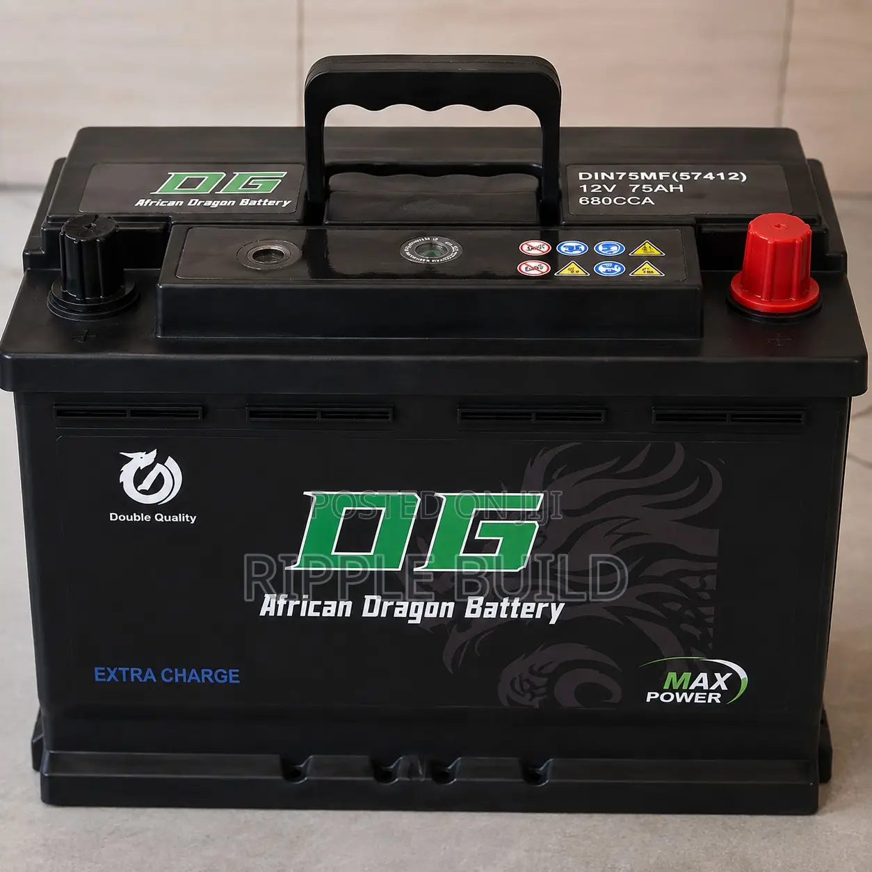 Din75 (Mf57412) Maintenance Free Car Battery 12v 75ah 680cca