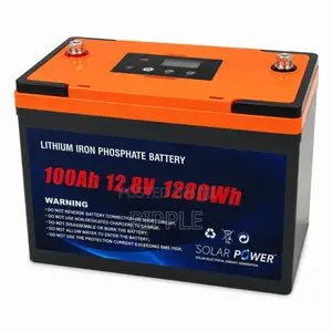 100Ah LiFePO4 Lithium Battery 1.28kWh Solar Backup 12V