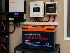 100Ah LiFePO4 Lithium Battery 1.28kWh Solar Backup 12V