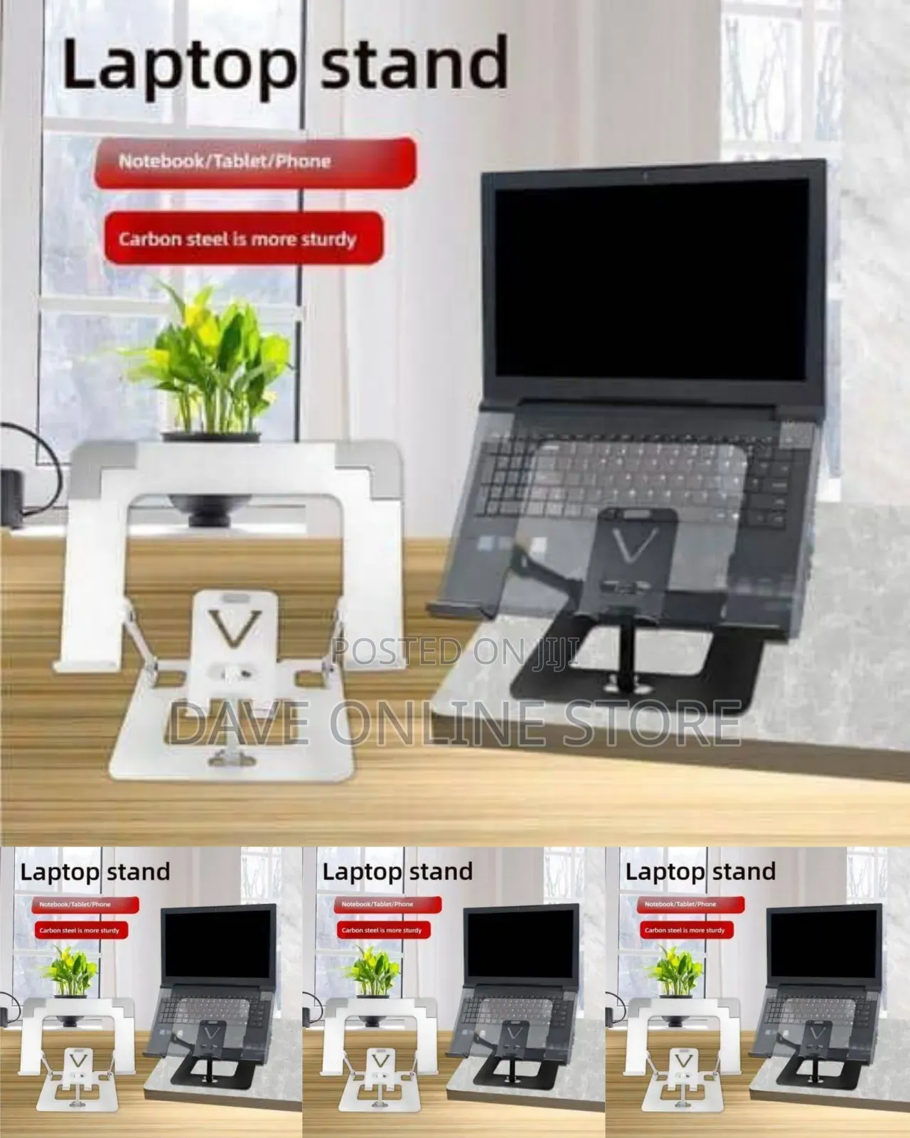 Dual-Functional Ergonomic Laptop Phone Stand.